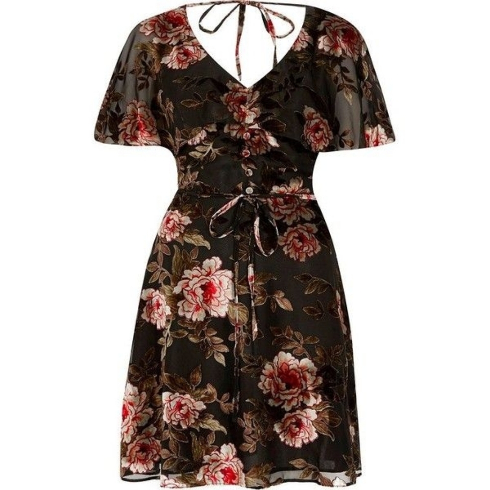 Dex Floral Black Dress